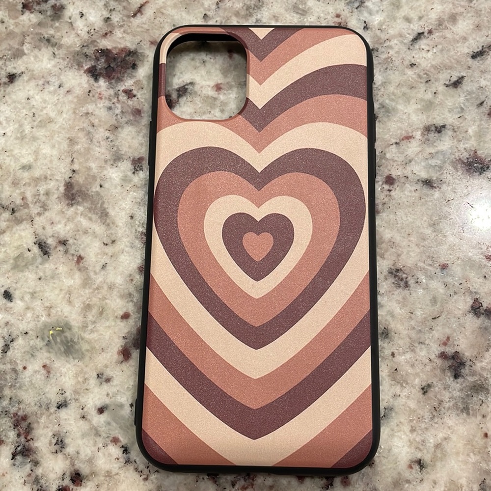 brown hearts iphone 12 max case